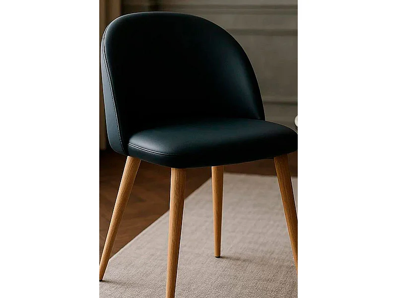 Sillas Comedor - Silla Vint Polipiel - Negro