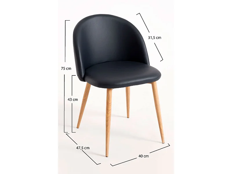 Sillas Comedor - Silla Vint Polipiel - Negro