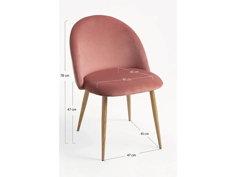Packs Sillas Comedor - Pack 2 Sillas Vint Terciopelo - Rosa