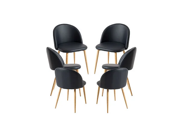 Packs Sillas Comedor - Pack 6 Sillas Vint Polipiel - Negro