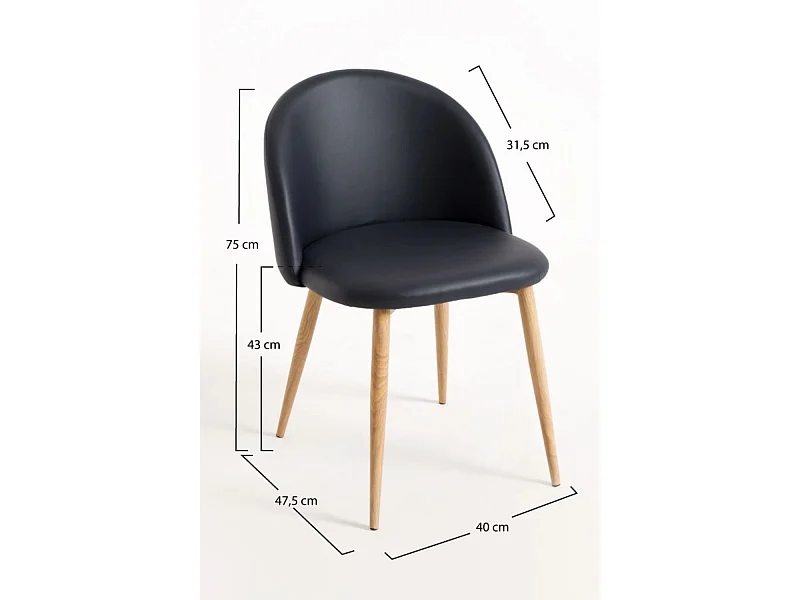 Packs Sillas Comedor - Pack 6 Sillas Vint Polipiel - Negro