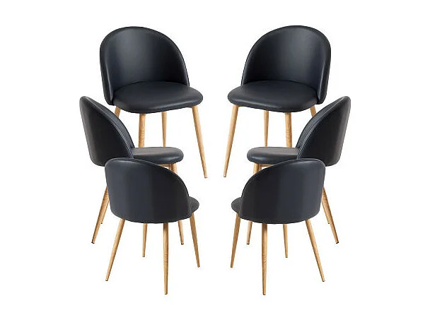 Packs Sillas Comedor - Pack 6 Sillas Vint Polipiel - Negro