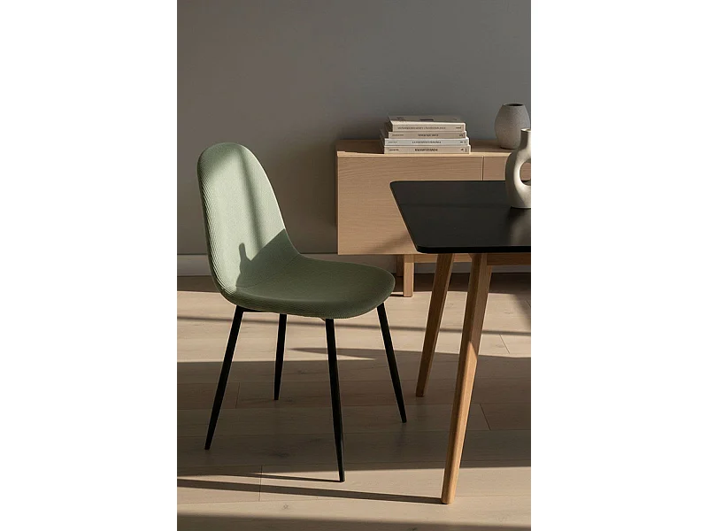 Sillas Comedor - Silla Black Teok Tela - Verde