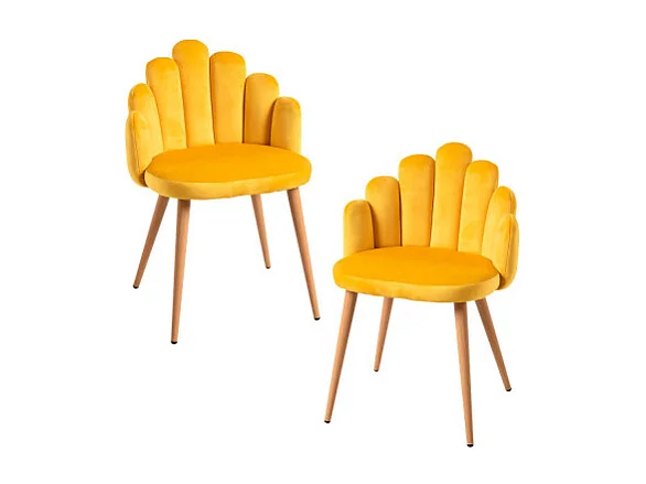 Packs Sillas Comedor - Pack 2 Sillas Hand Terciopelo - Amarillo