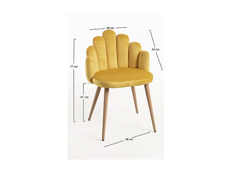 Packs Sillas Comedor - Pack 2 Sillas Hand Terciopelo - Amarillo
