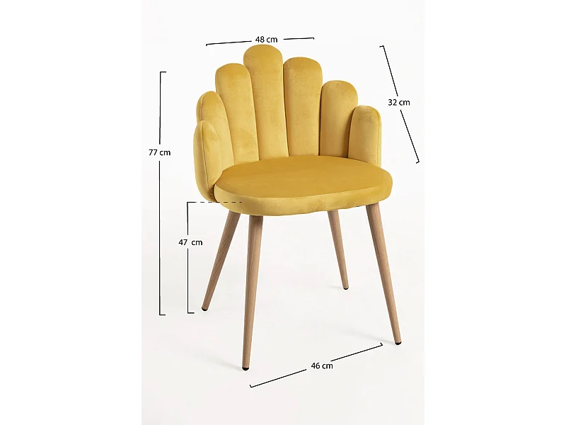 Packs Sillas Comedor - Pack 2 Sillas Hand Terciopelo - Amarillo