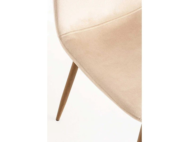 Sillas Comedor - Silla Teok Terciopelo - Beige