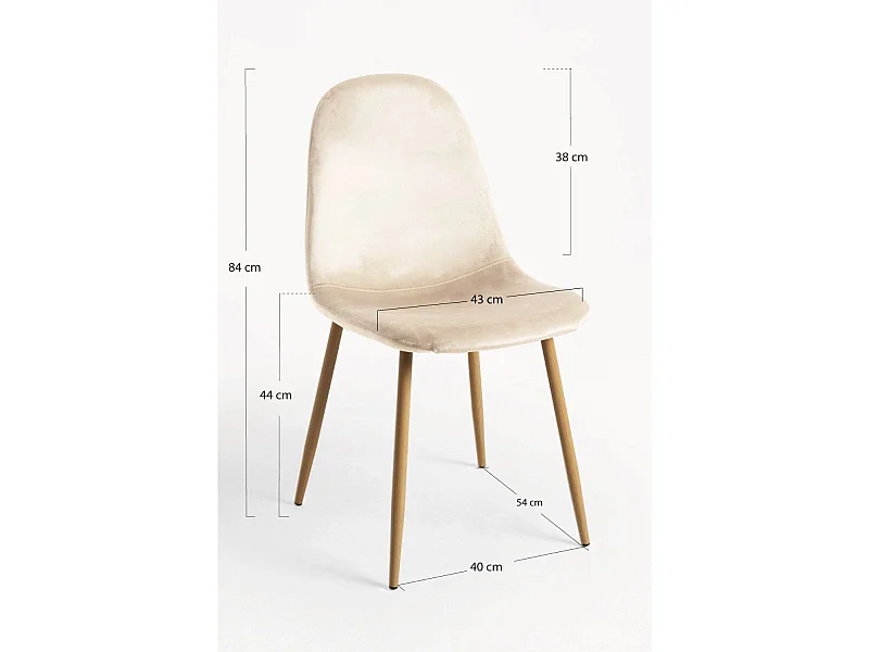 Sillas Comedor - Silla Teok Terciopelo - Beige