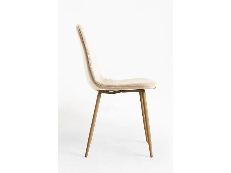 Sillas Comedor - Silla Teok Terciopelo - Beige