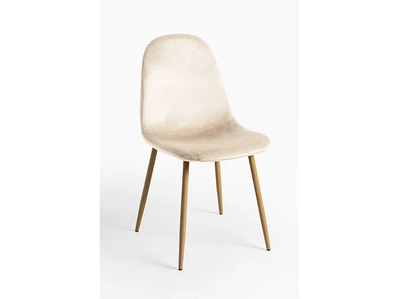 Sillas Comedor - Silla Teok Terciopelo - Beige