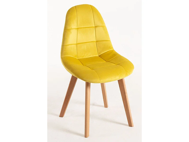 Sillas Comedor - Silla Kelen Terciopelo - Amarillo