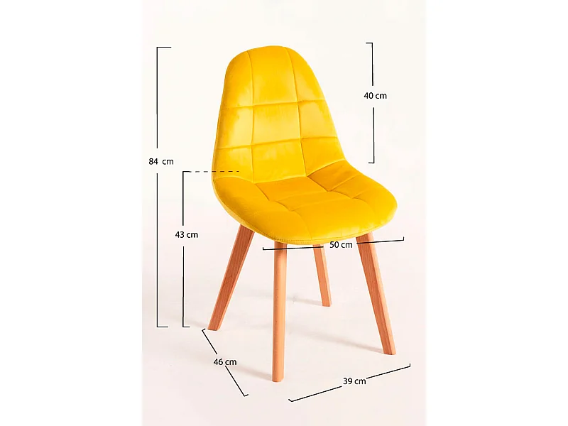 Sillas Comedor - Silla Kelen Terciopelo - Amarillo