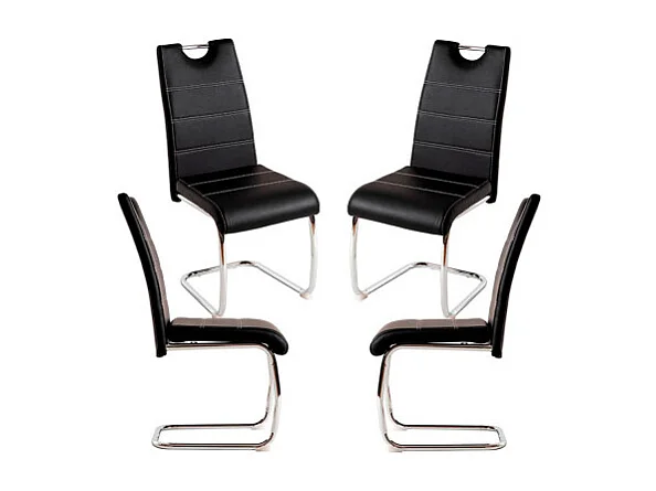 Packs Sillas Comedor - Pack 4 Sillas Hallen Polipiel - Negro