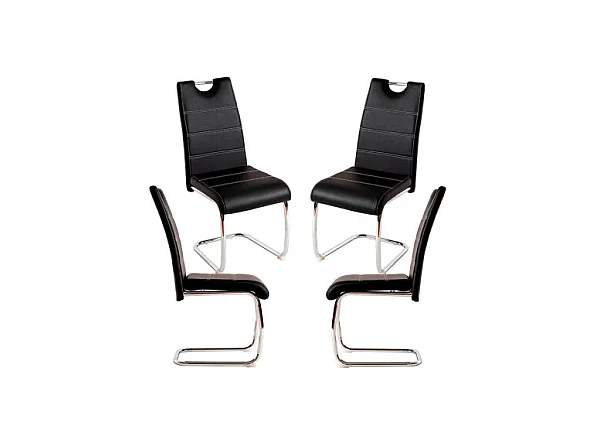 Packs Sillas Comedor - Pack 4 Sillas Hallen Polipiel - Negro