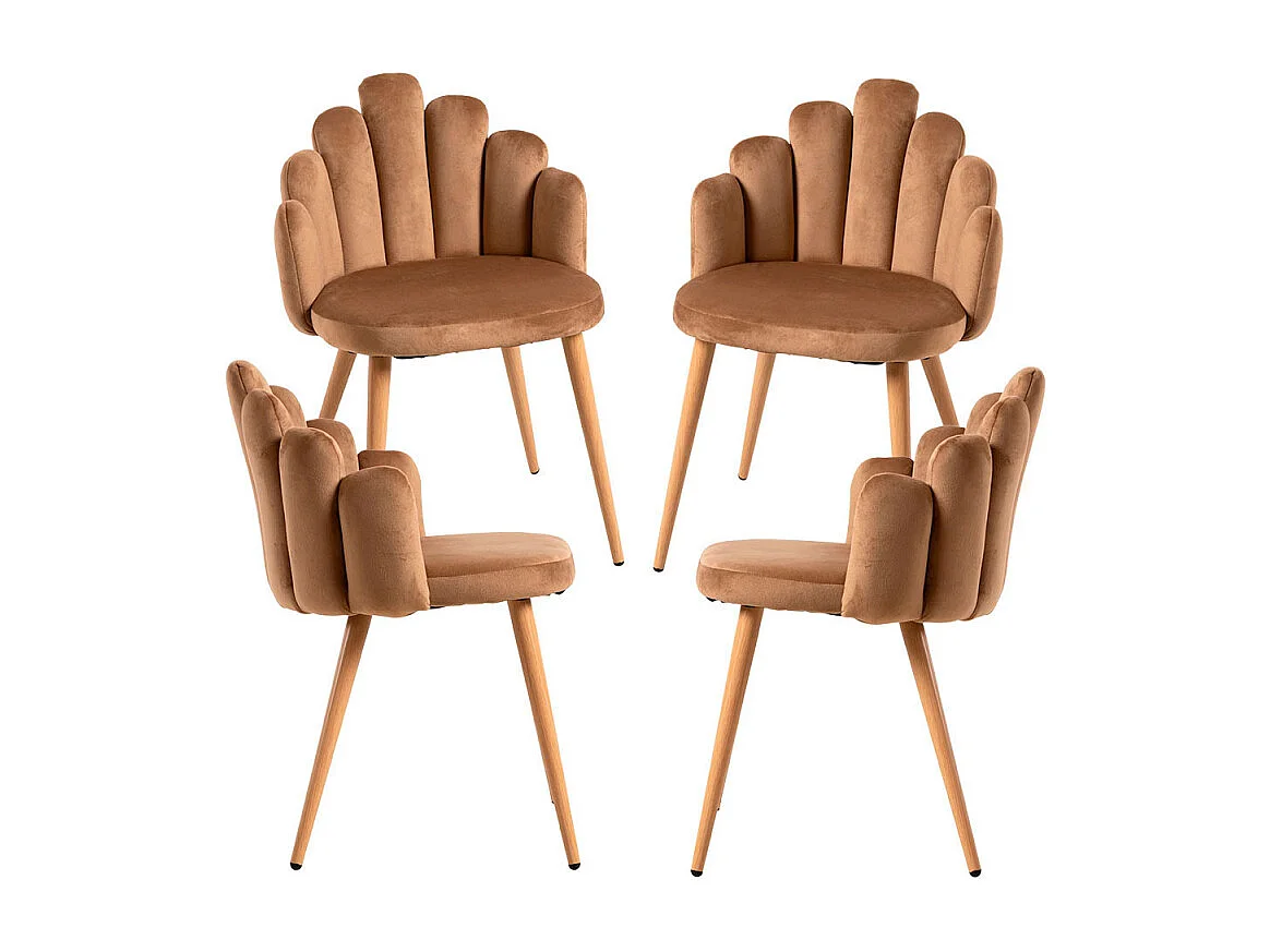 Packs Sillas Comedor - Pack 4 Sillas Hand Terciopelo - Marrón