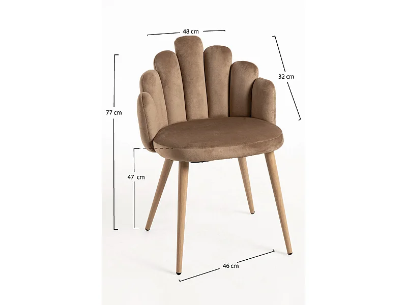 Packs Sillas Comedor - Pack 4 Sillas Hand Terciopelo - Marrón