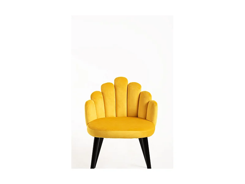 Packs Sillas Comedor - Pack 2 Sillas Hand Terciopelo Patas Negras - Amarillo