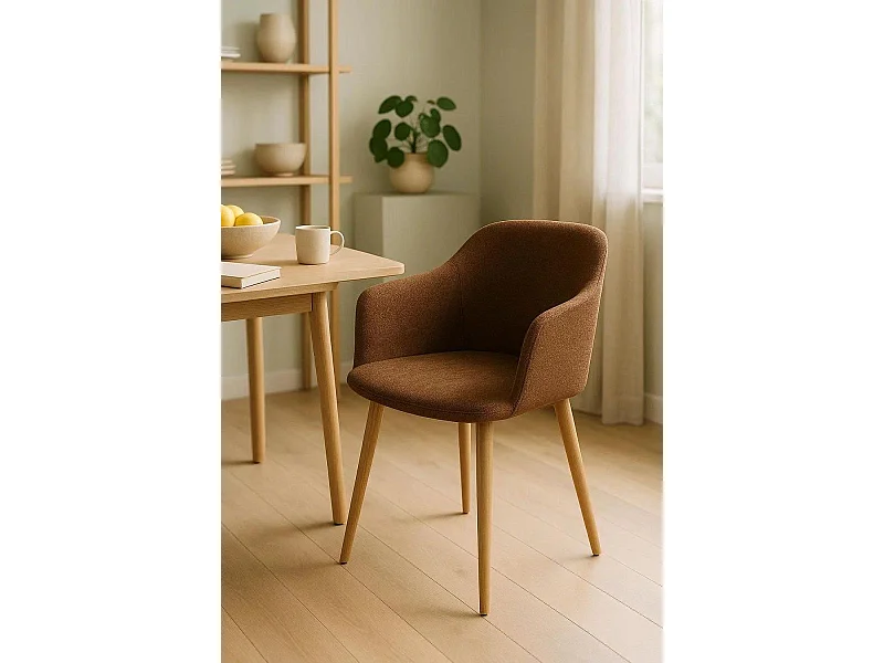 Sillas Comedor - Silla Kivi Tela - Marrón