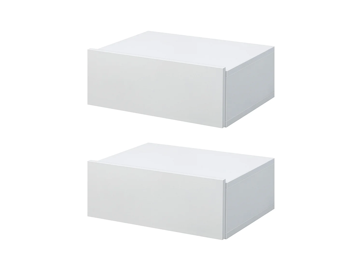 Lot de 2 tables de chevet murales - lot de 2 tables de nuit - tiroir coulissant, plateau - panneaux particules blanc