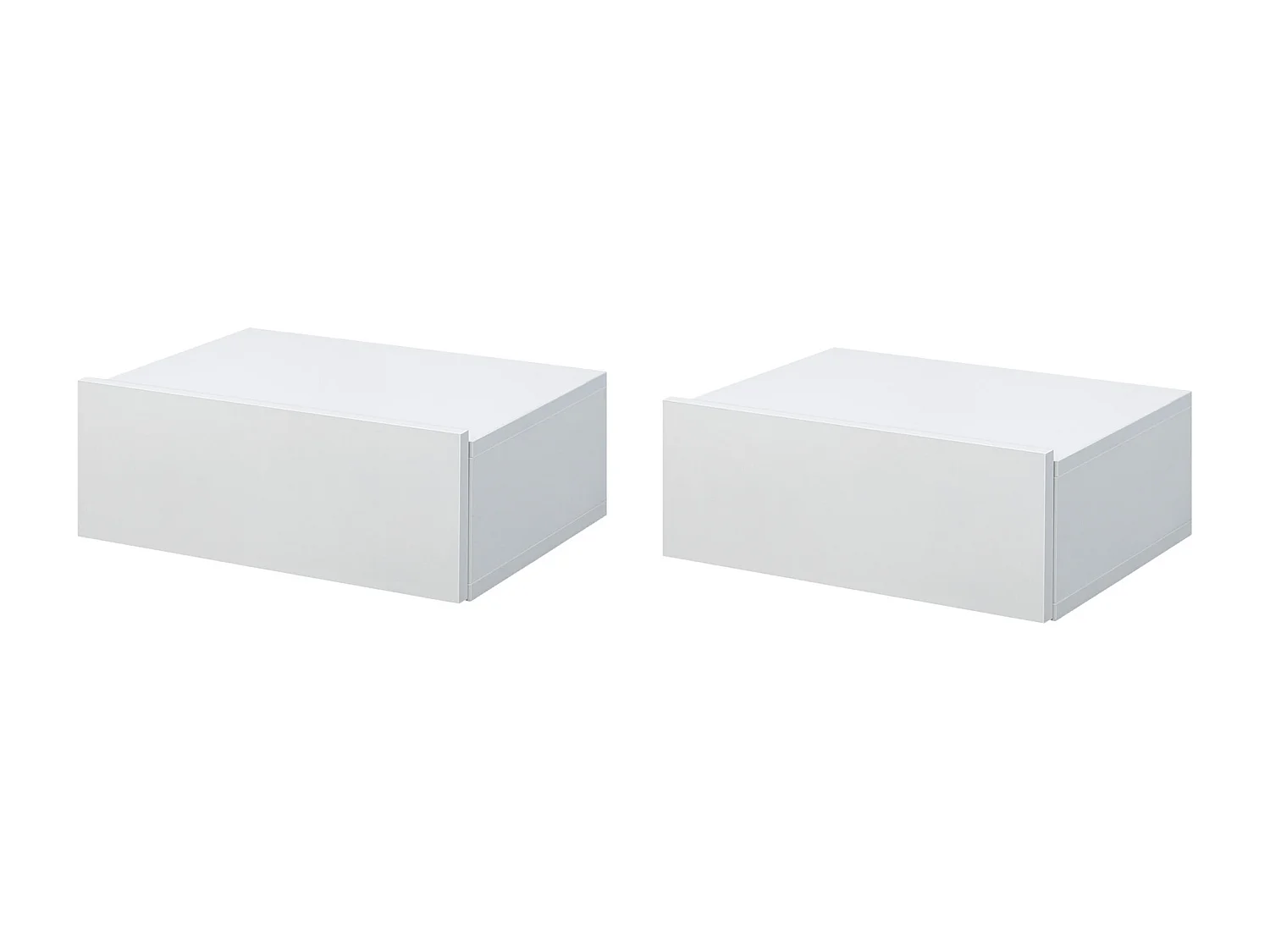 Lot de 2 tables de chevet murales - lot de 2 tables de nuit - tiroir coulissant, plateau - panneaux particules blanc