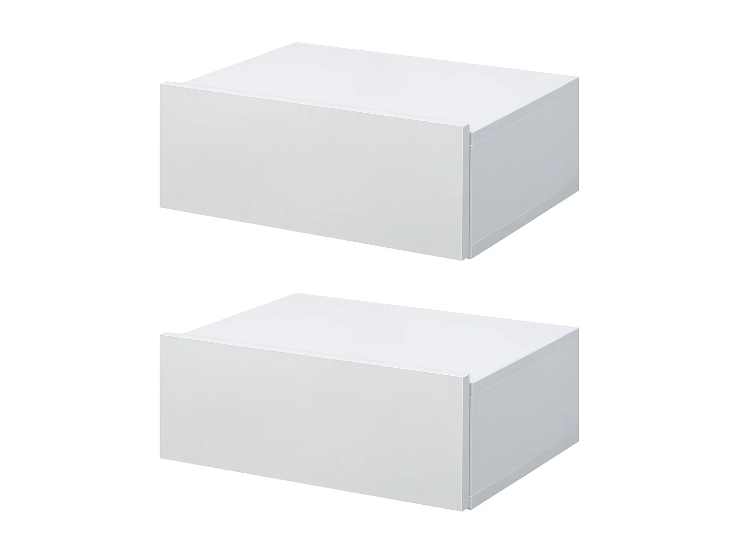 Lot de 2 tables de chevet murales - lot de 2 tables de nuit - tiroir coulissant, plateau - panneaux particules blanc