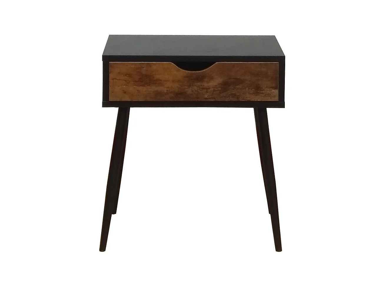 Nachttisch aus der HAALAND Kollektion in Schwarz im skandinavischen Stil.