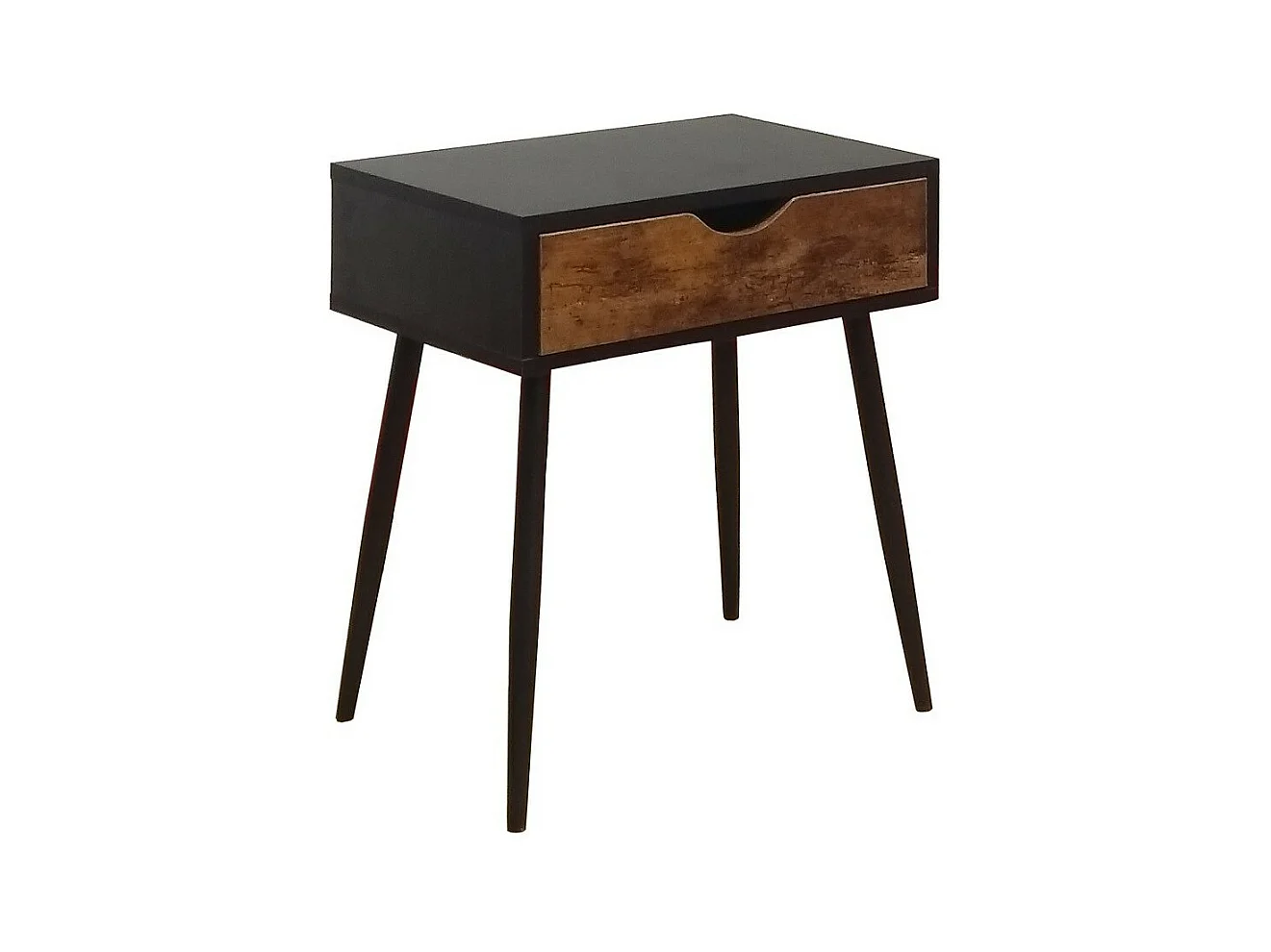 Nachttisch aus der HAALAND Kollektion in Schwarz im skandinavischen Stil.