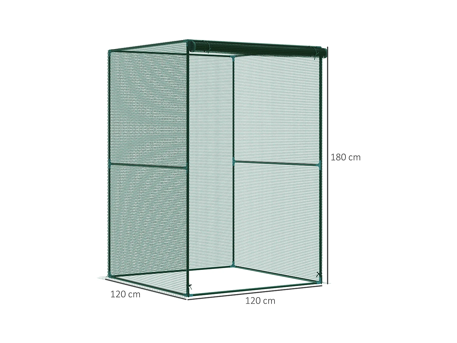 Serre de jardin serre à tomates filet protection solaire porte zippée enroulable acier HDPE vert