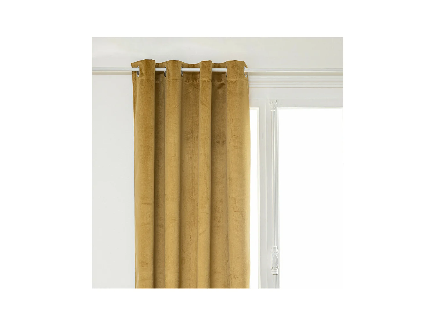 Rideau à œillets Occultant Velours Jaune Ocre 140 x 260 cm