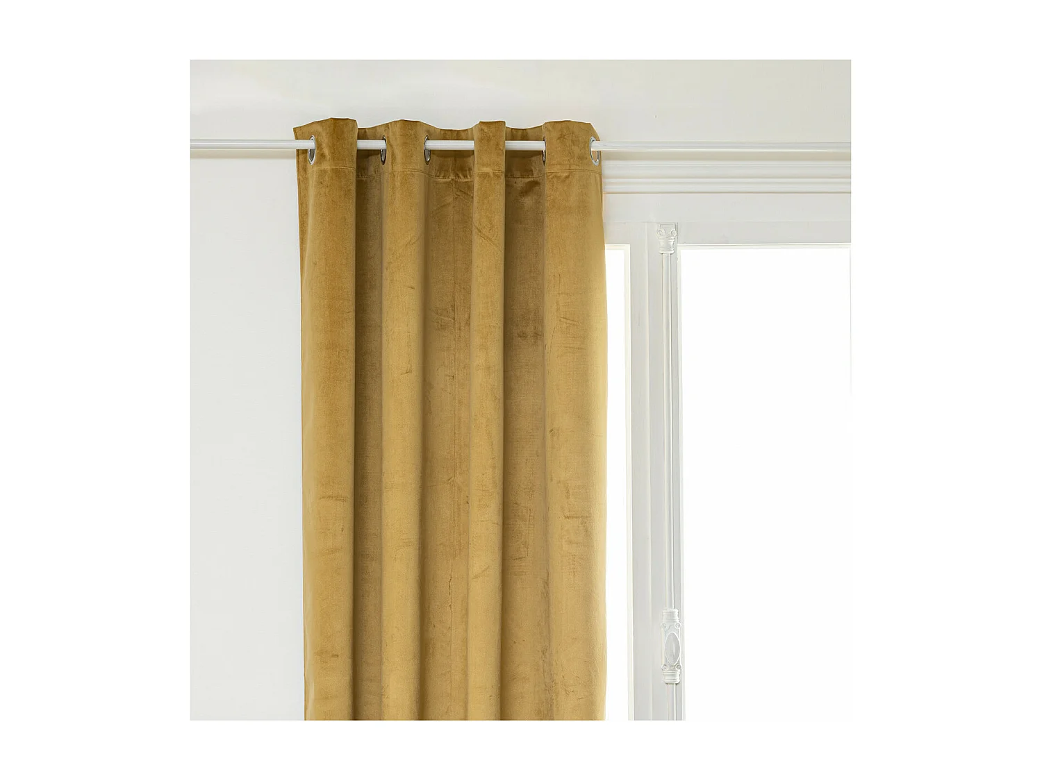 Rideau à œillets Occultant Velours Jaune Ocre 140 x 260 cm