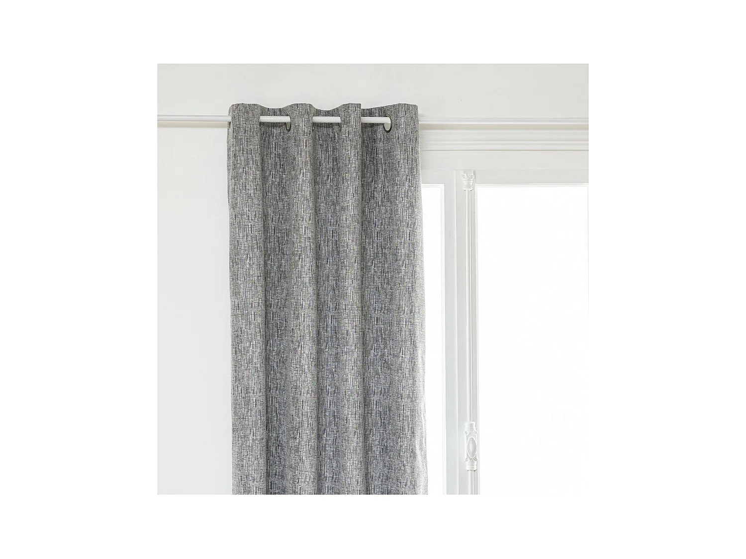 Rideau à œillets Occultant Jacquard Gris Foncé 140 x 260 cm
