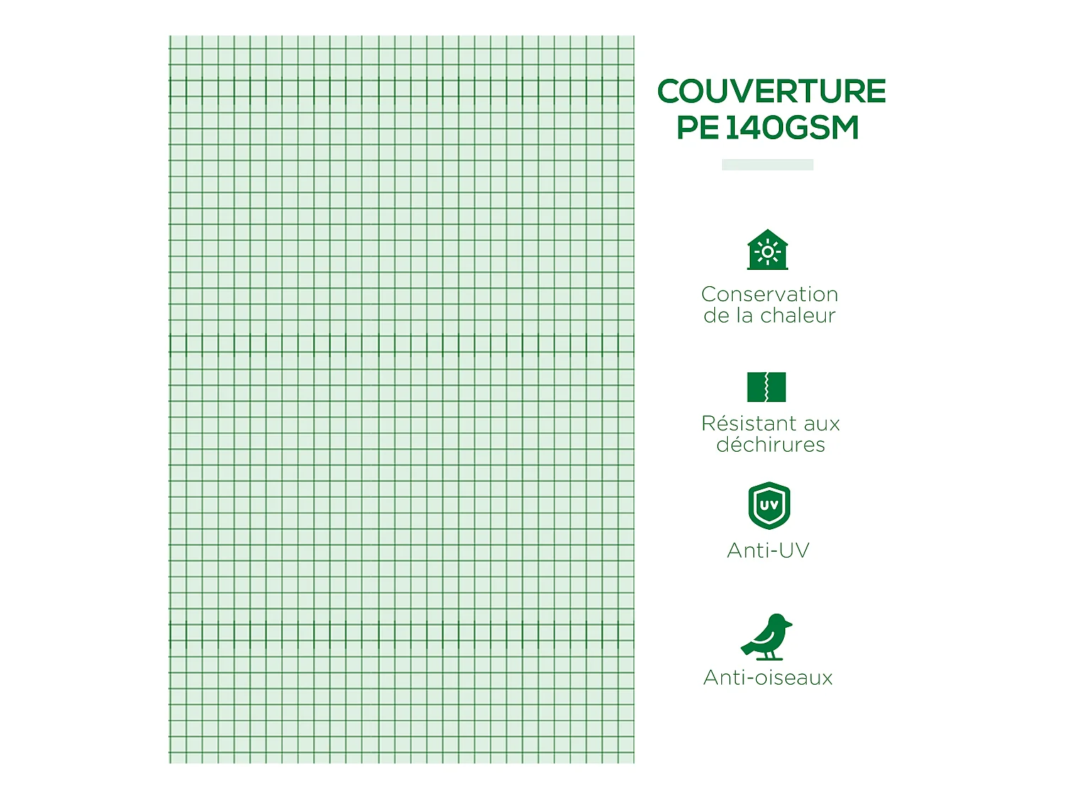 Mini serre de jardin serre à tomates dim. 300L x 80l x 45H cm acier PE 5 fenêtres zippées enroulables vert