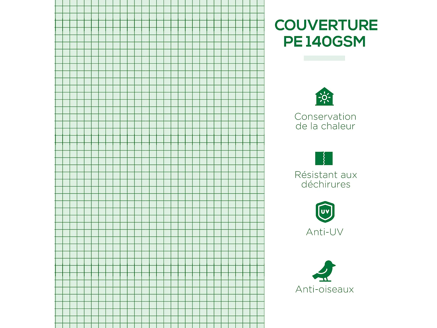 Mini serre de jardin serre à tomates dim. 300L x 80l x 45H cm acier PE 5 fenêtres zippées enroulables vert