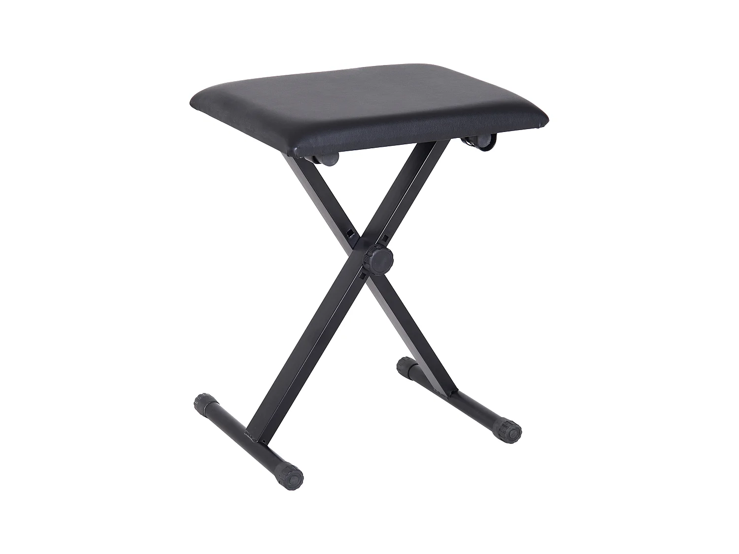 HOMCOM Tabouret banquette réglable pliable pour piano et clavier acier revêtement synthétique noir