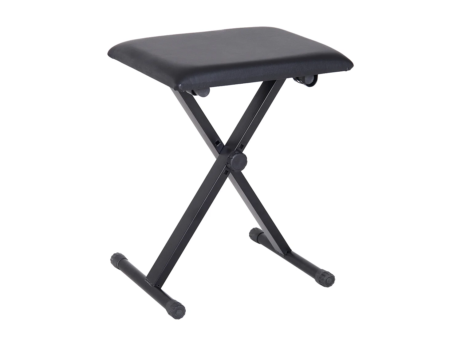 HOMCOM Tabouret banquette réglable pliable pour piano et clavier acier revêtement synthétique noir