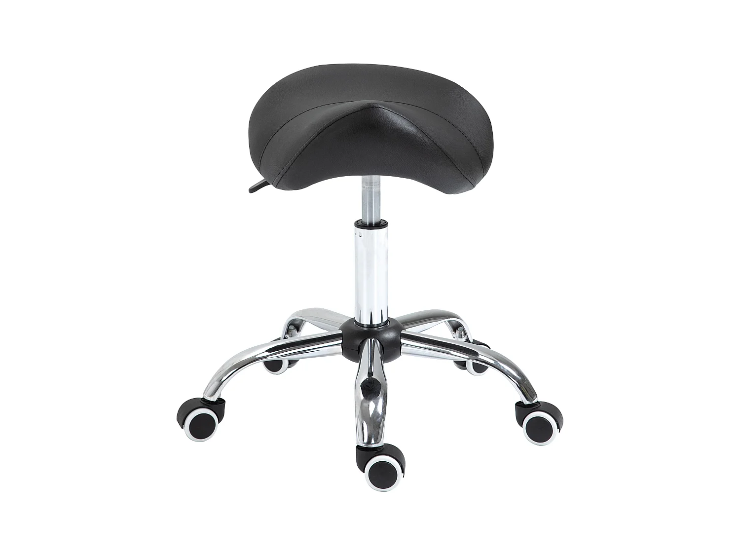 Tabouret de massage tabouret selle ergonomique pivotant 360° hauteur réglable revêtement synthétique noir chromé
