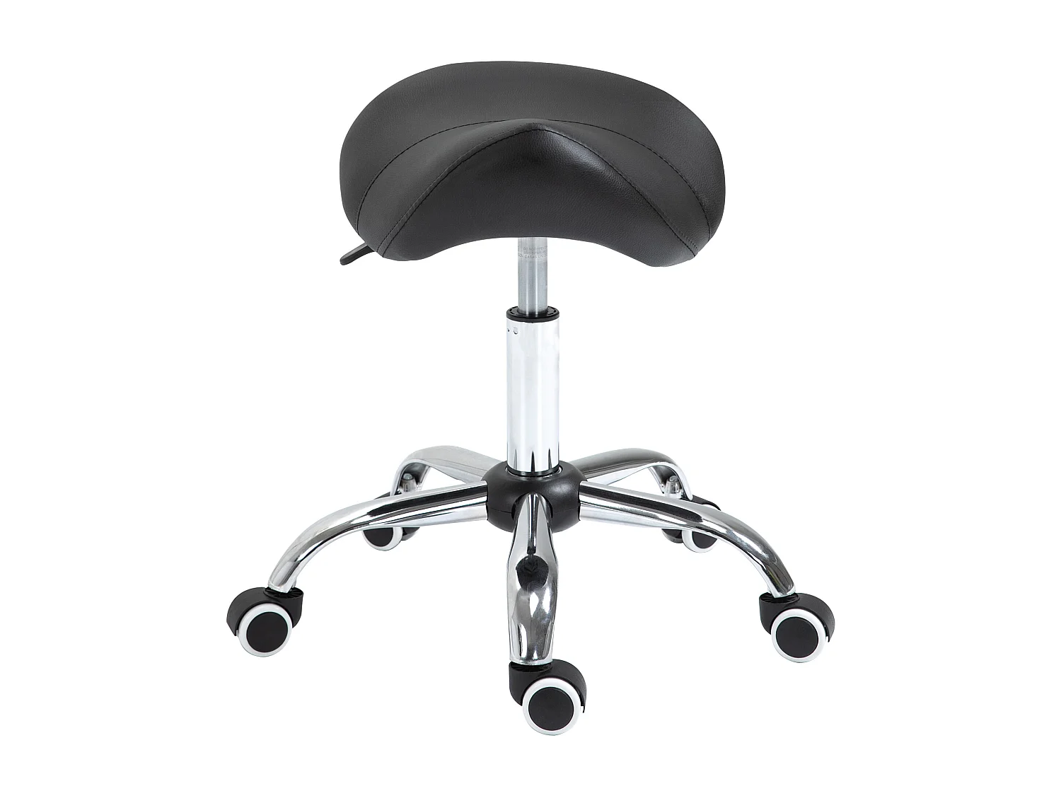 Tabouret de massage tabouret selle ergonomique pivotant 360° hauteur réglable revêtement synthétique noir chromé
