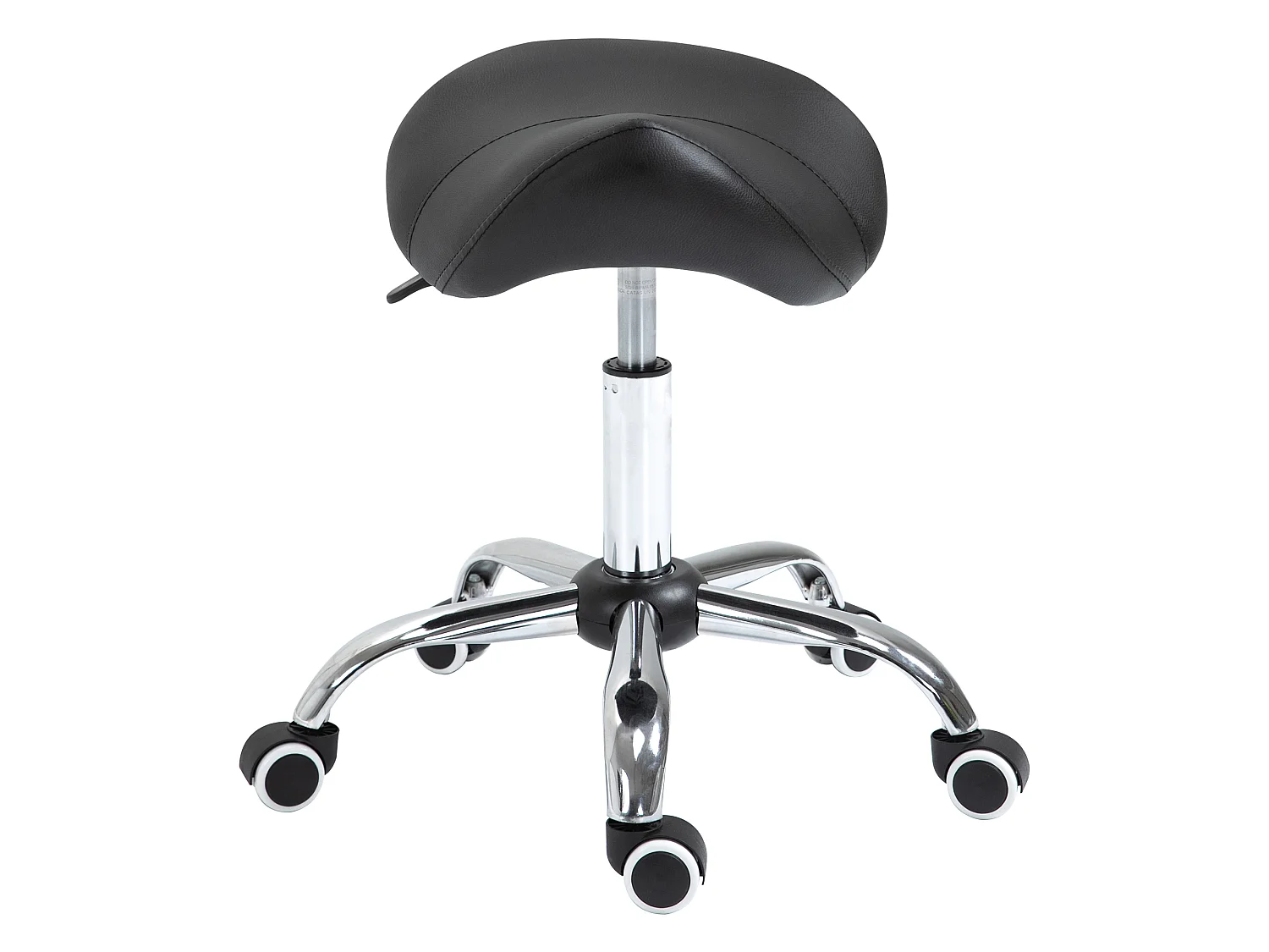 Tabouret de massage tabouret selle ergonomique pivotant 360° hauteur réglable revêtement synthétique noir chromé