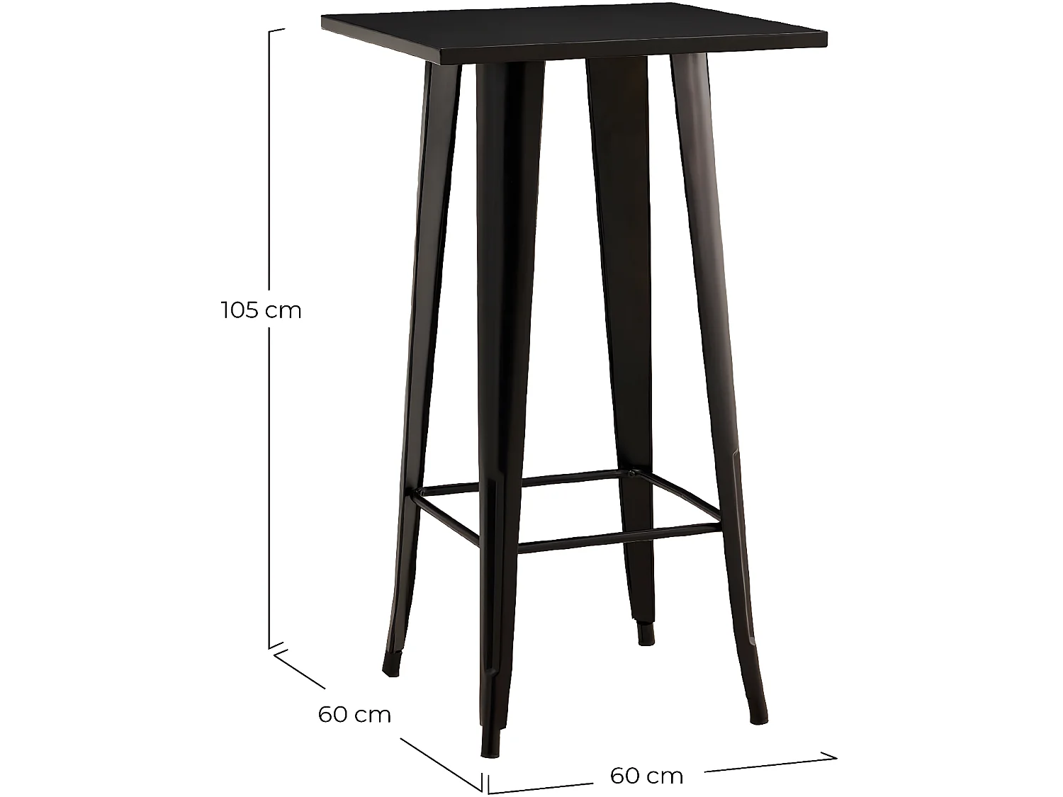 Mesa Auxiliar Alta Cuadrada Strong 60x60x105cm Thinia Home