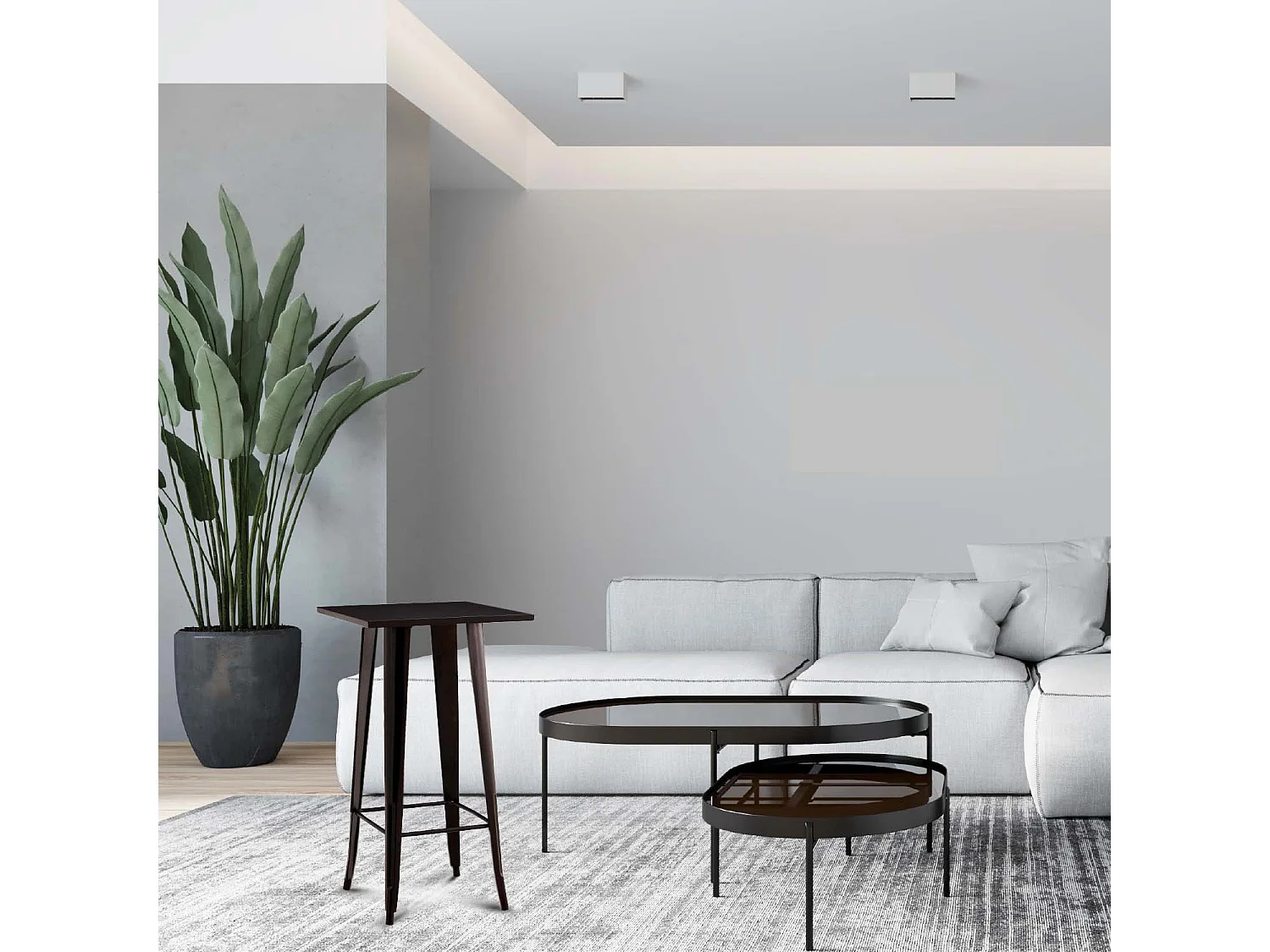 Mesa Auxiliar Alta Cuadrada Strong 60x60x105cm Thinia Home