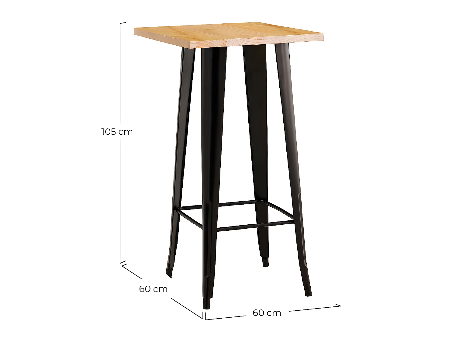 Mesa Auxiliar Alta Cuadrada Strong 60x60x105cm Thinia Home