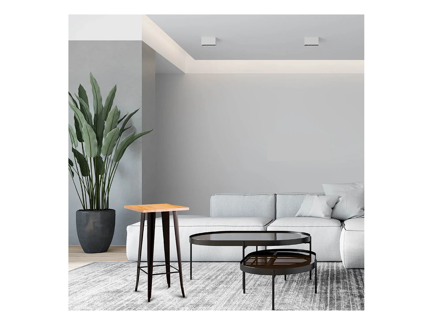 Mesa Auxiliar Alta Cuadrada Strong 60x60x105cm Thinia Home