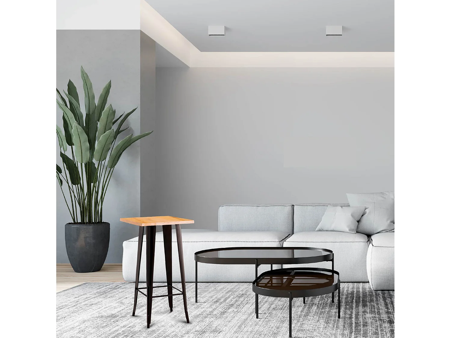 Mesa Auxiliar Alta Cuadrada Strong 60x60x105cm Thinia Home