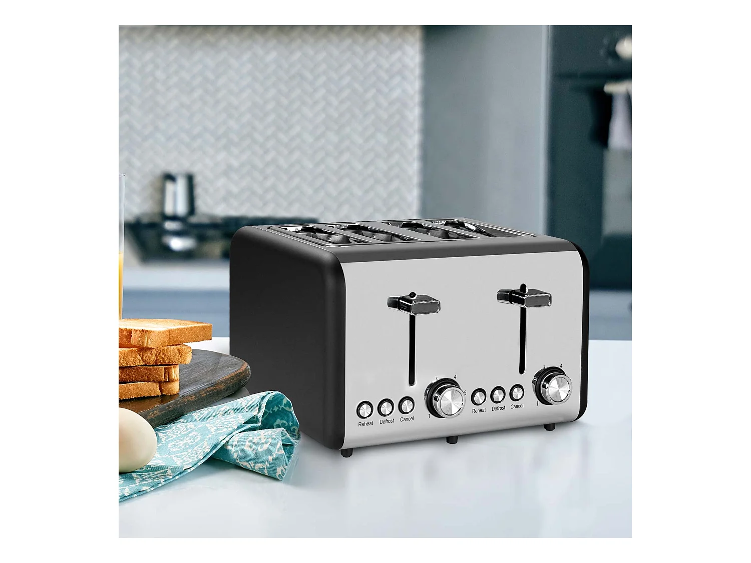 Grille-pain double  Retro 1500 W Noir/Argent Dayron