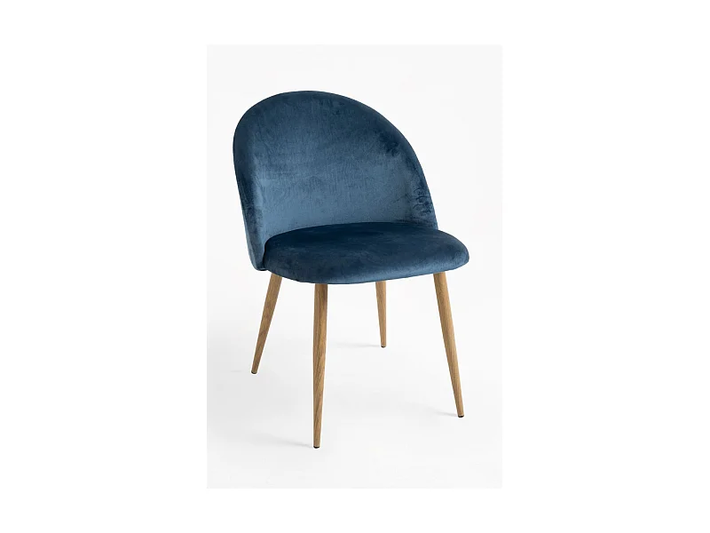 Sillas Comedor - Silla Vint Terciopelo - Azul