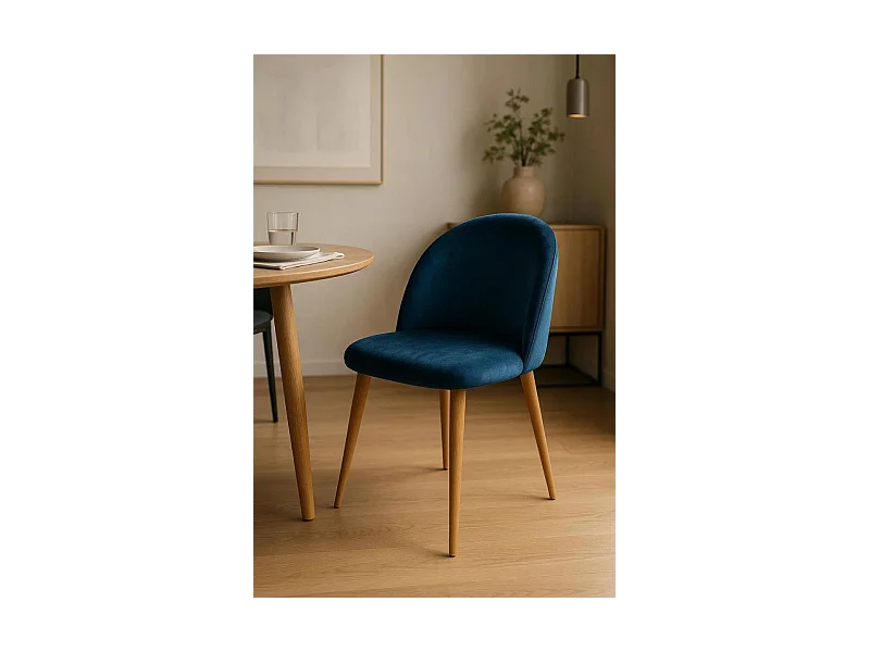 Sillas Comedor - Silla Vint Terciopelo - Azul