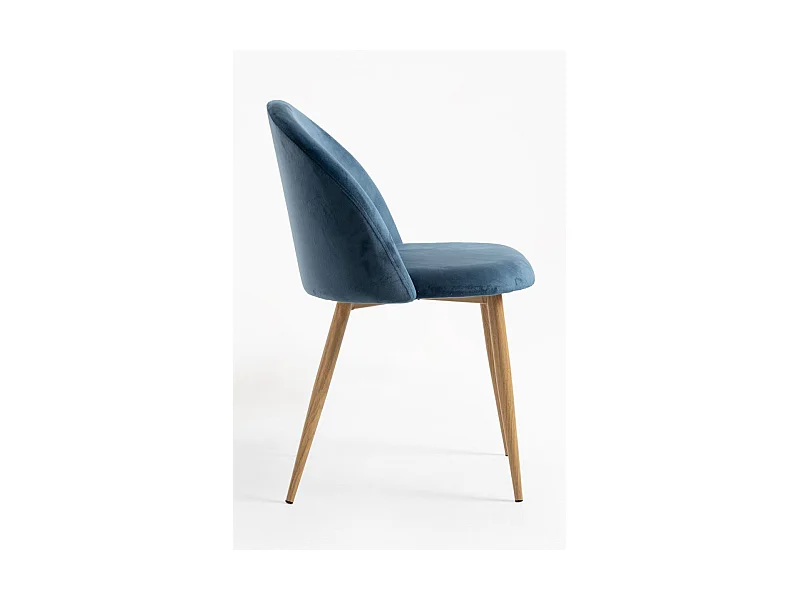 Sillas Comedor - Silla Vint Terciopelo - Azul