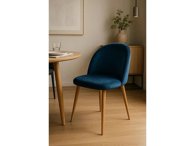 Sillas Comedor - Silla Vint Terciopelo - Azul