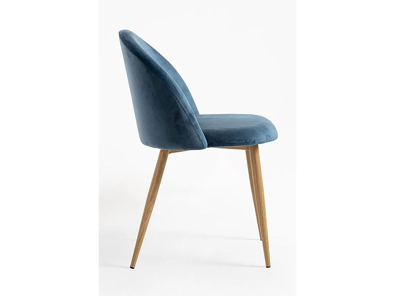 Sillas Comedor - Silla Vint Terciopelo - Azul