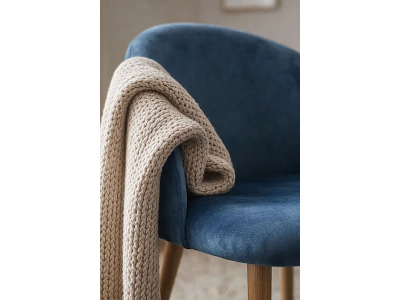 Sillas Comedor - Silla Vint Terciopelo - Azul
